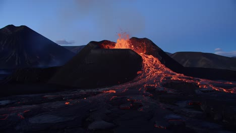 a captivating display of nature's fury: an erupting volcano and flowing lava capture the dynamic power of earth in these stunning frames