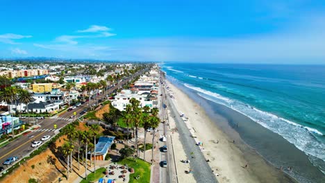 coastal oceanside park drone shot