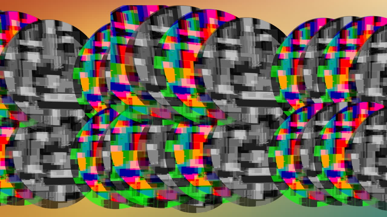 생동감 있는 색 ⁇ 의 원의 애니메이션은 시엄리스 루프에서 최면적인 움직임을 나타 ⁇ 니다.