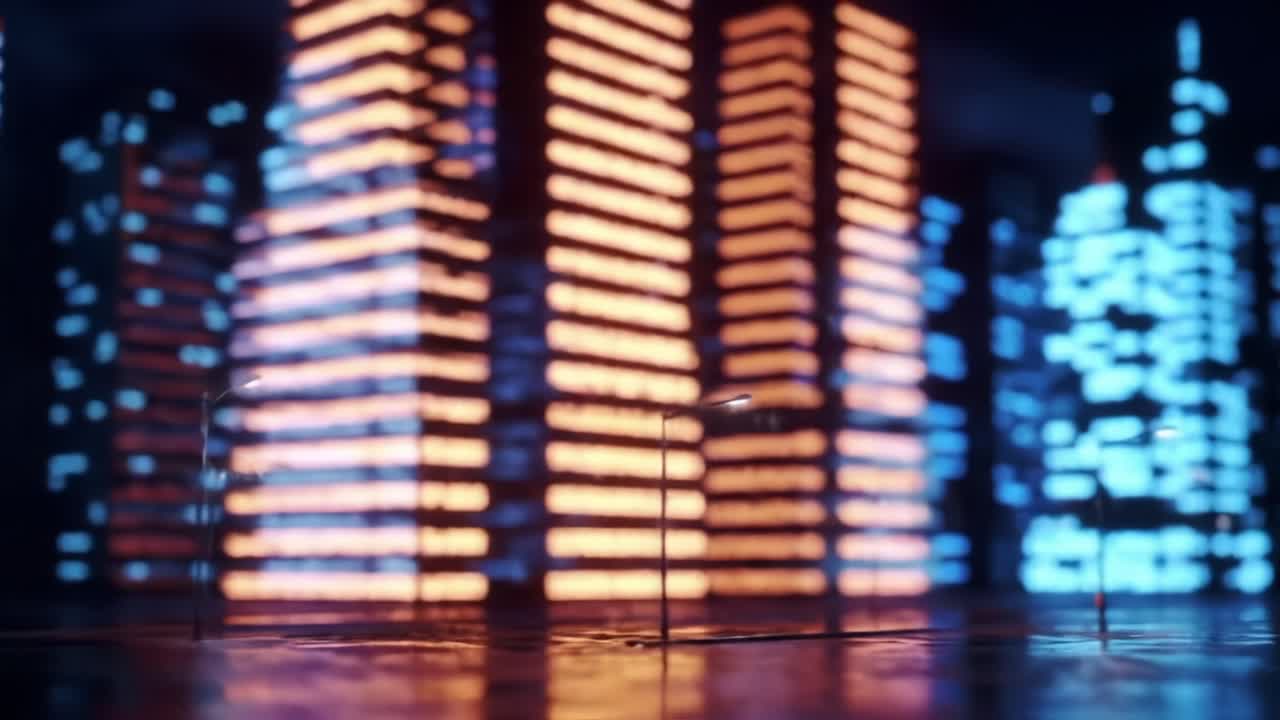 A Vibrant Nightscape of Neon-Lit Skyscrapers: Exploring the Dynamic Urban Environment Created by Modern Architecture and Innovative Lighting Techniques