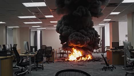 office fire scene