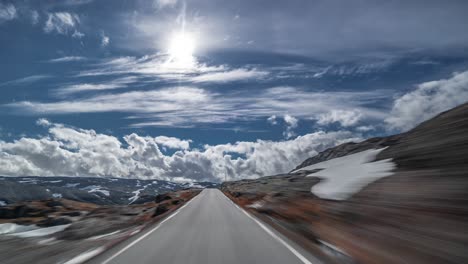 a drive on aurlandsfjellet road in norway