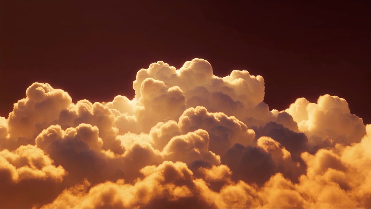 Golden Sunset Clouds Drifting in the Sky