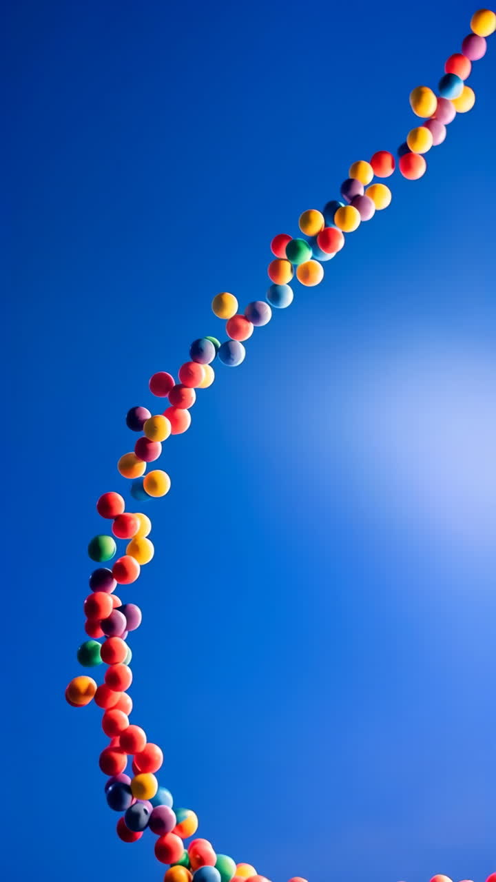 globos coloridos contra el cielo azul
