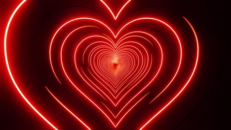 flying through red hearts painted with light. infinitely looped animation.