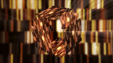 abstract golden cube