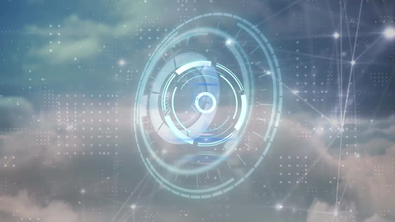 클라우드 및 연결 네트워크에 대한 범위 스캐닝의 애니메이션