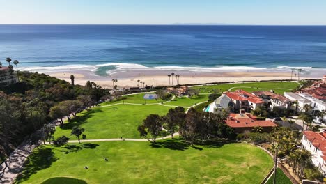 scenic aerial view of lantern bay park in dana point, california, usa