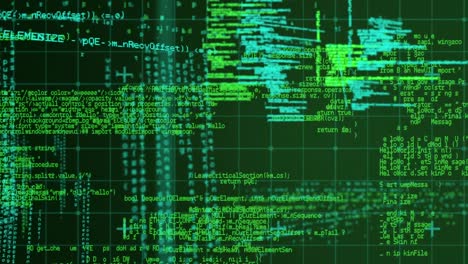 animazione dell'elaborazione dei dati su sfondo nero