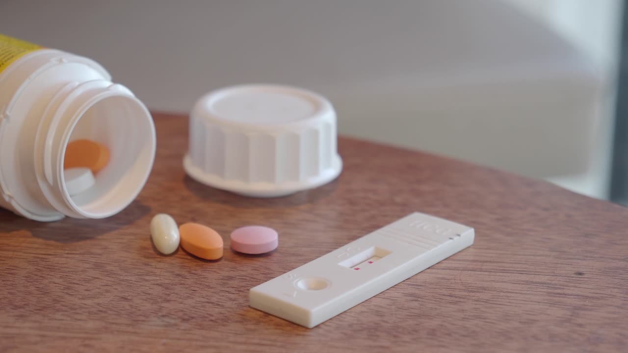 Medical Supplies and Pregnancy Test on a Table