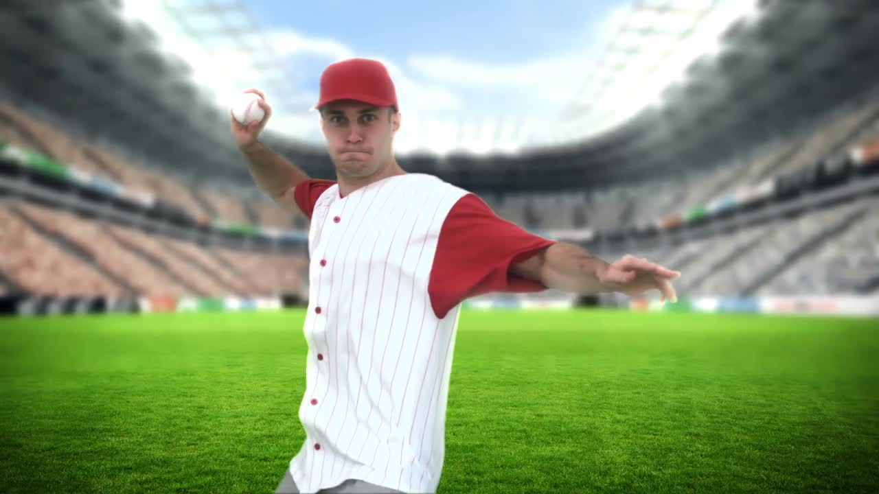 Baseball pitcher throwing a ball