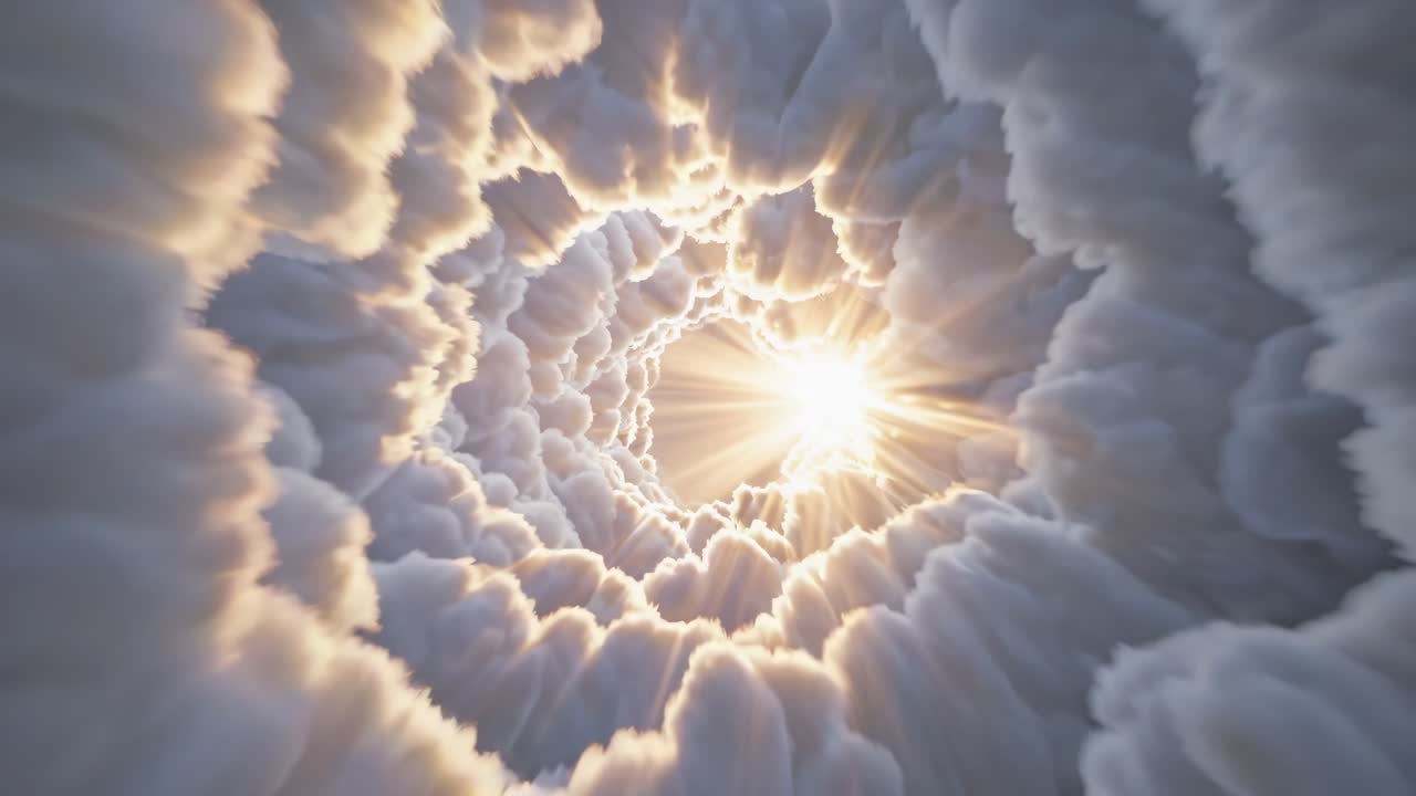Tunnel of Clouds with Sunlight