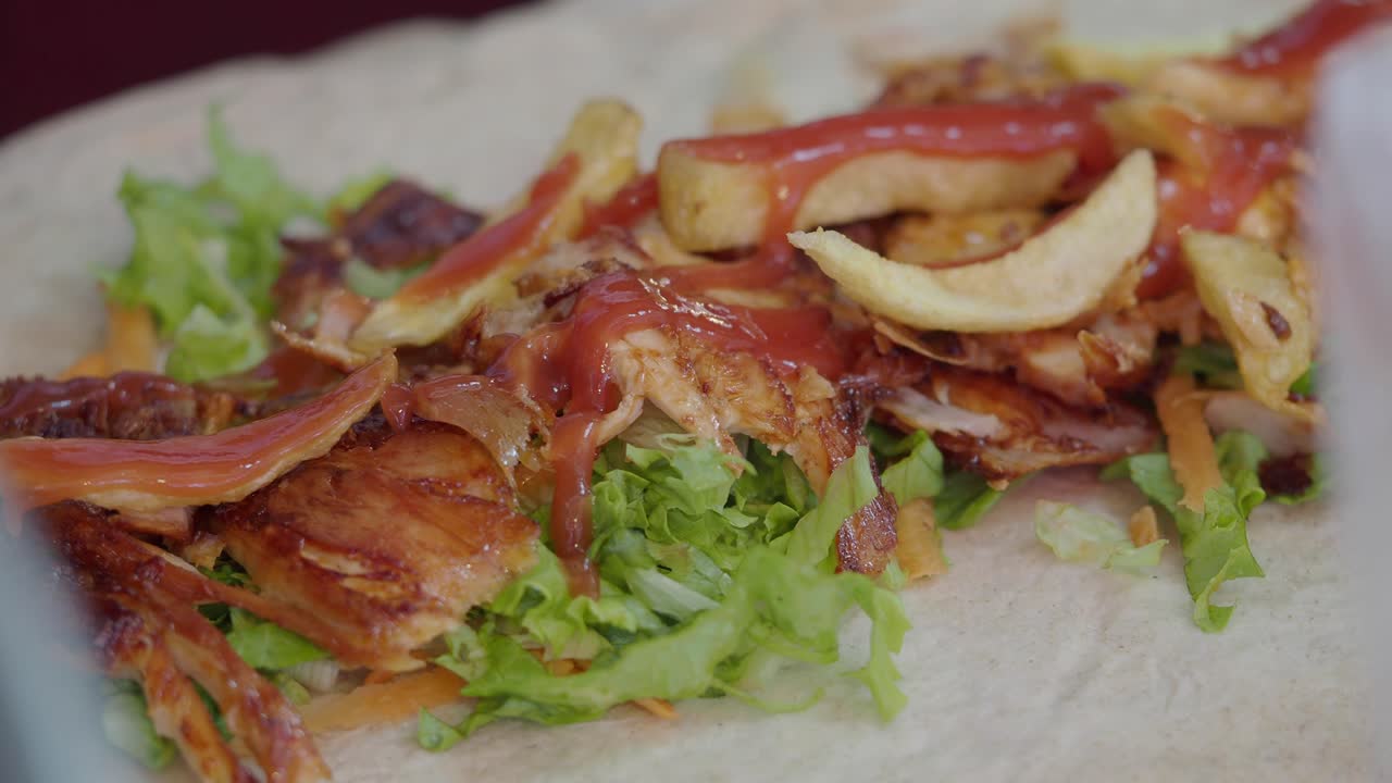 Shawarma Wrap with Chicken and Fries