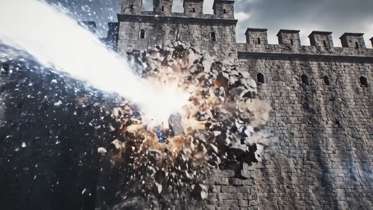 Castle Wall Explosion