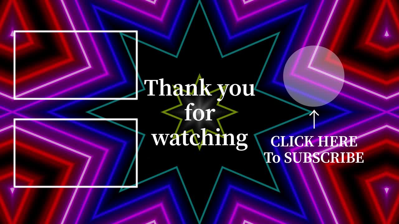 네온 표지판 패턴 엔드 카드 엔딩 스크린 모션 그래픽