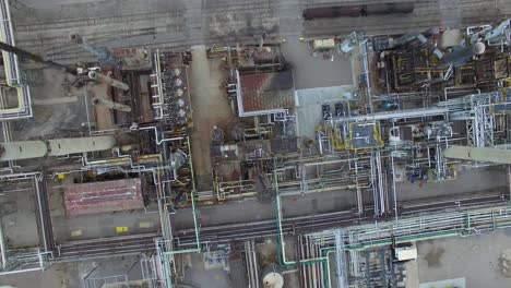 aerial shot of a petroleum processing facility in america