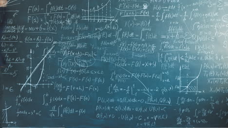 mathematics equations on blackboard