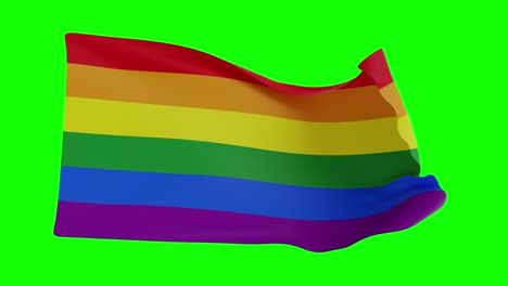 pride flag waving in the wind (greenscreen + black background + luma matte transparent)