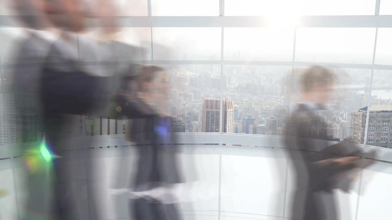 바쁜 날 사무실에서  ⁇ 고 있는 사업가들 4k