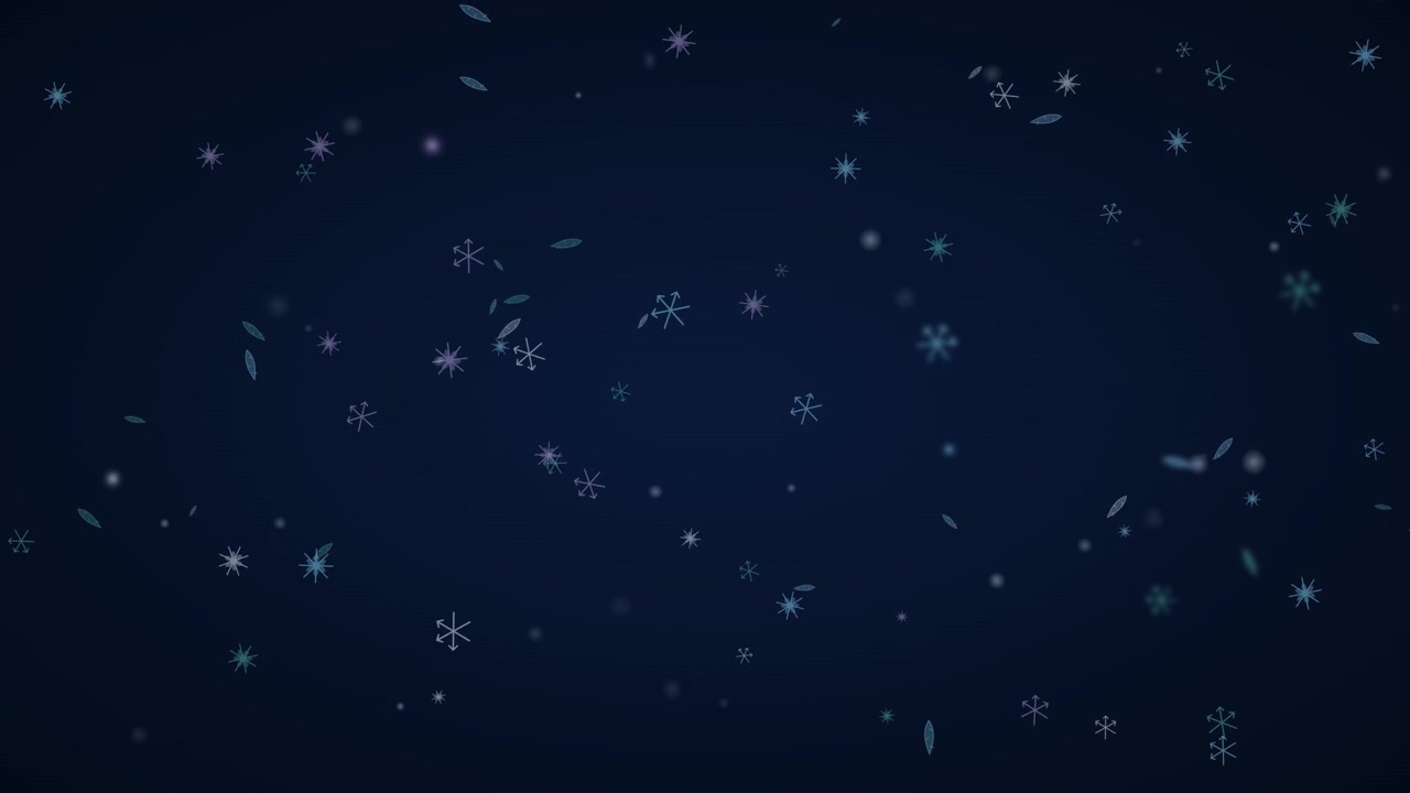 Animated Snowflakes Falling Against a Dark Blue Background