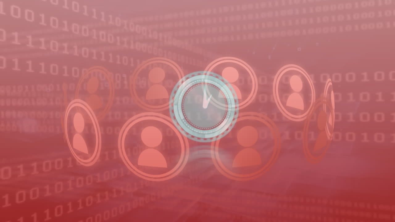 animación del procesamiento de datos en movimiento de reloj