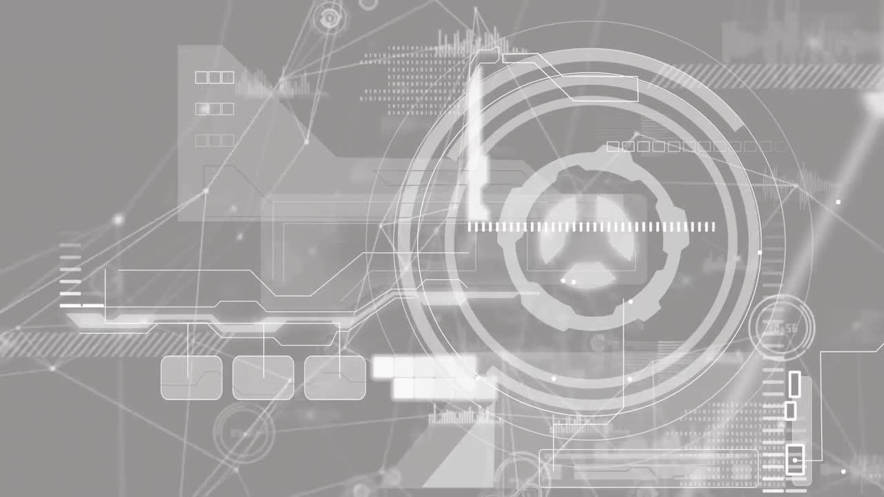 회색 배경 위의 데이터 처리의 애니메이션