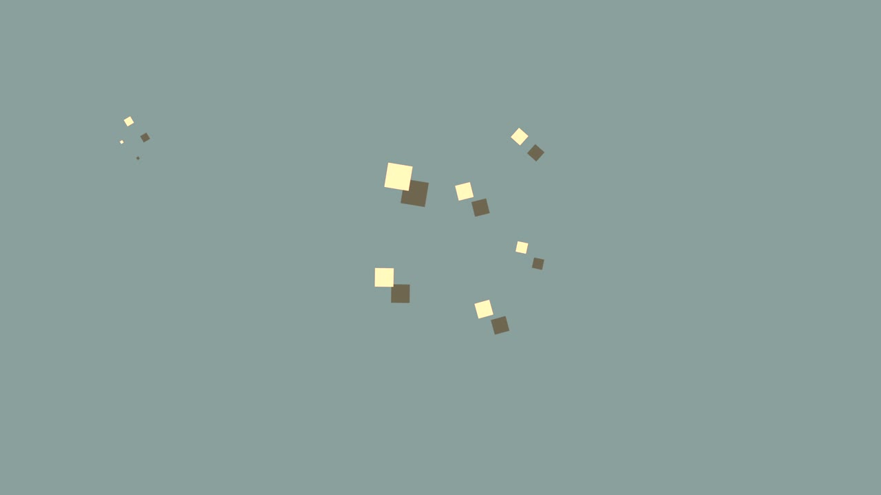 Small geometric shapes moving speedy