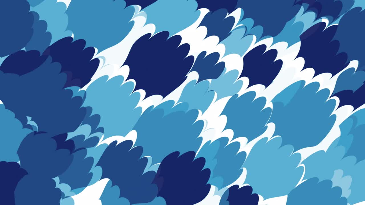 원활한 루프 추상 만화 만화 평평한 바다 파도 바다 패턴 배경 추상적인 배경은 당신의 선호에 따라 독특한 외모를 제공합니다.