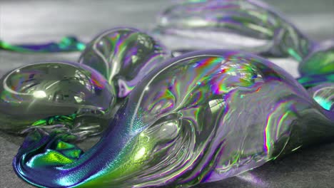burbujas de vidrio abstractas y formas líquidas