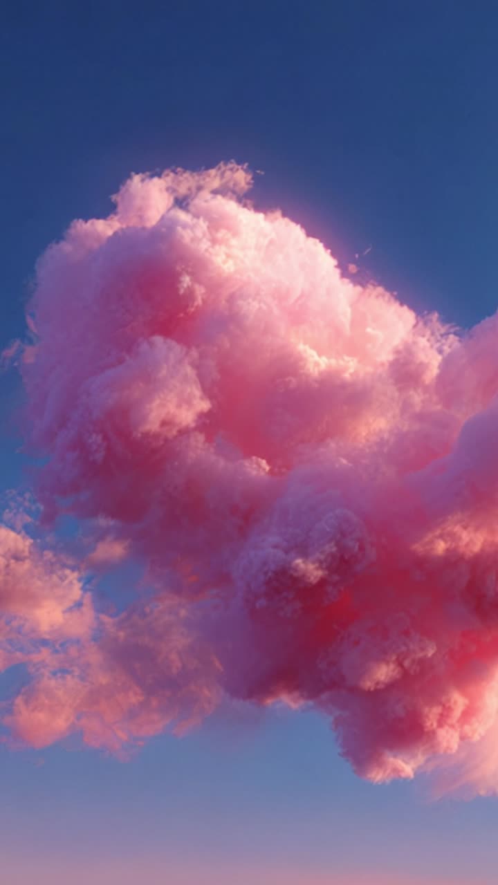 A Captivating Display of Pink Clouds Against a Vibrant Blue Sky, Showcasing Nature's Artistic Touch and the Beauty of a Serene Atmospheric Scene