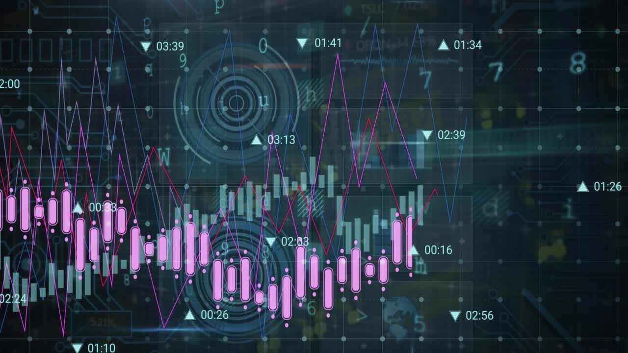Este vídeo é uma animação gerada por computador de números em movimento em um fundo transparente.