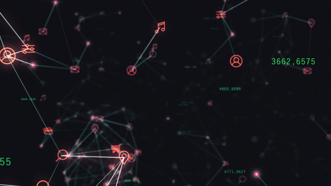 Background of randomly moving network and internet