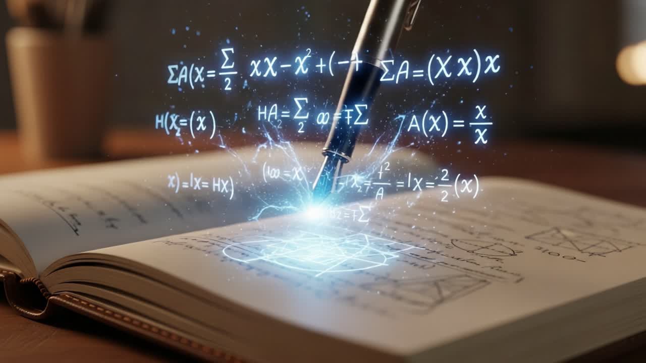 The Intersection of Mathematics and Creativity: A Journey Through Illuminated Equations in an Open Notebook