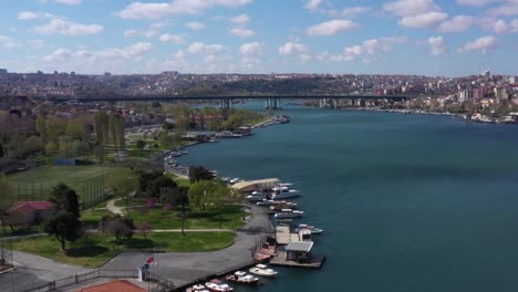 istanbul golden horn aerial view