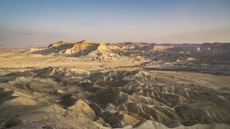 timelapse video at sde boker, in the neguev desert of israel. dry river in the desert landscape.