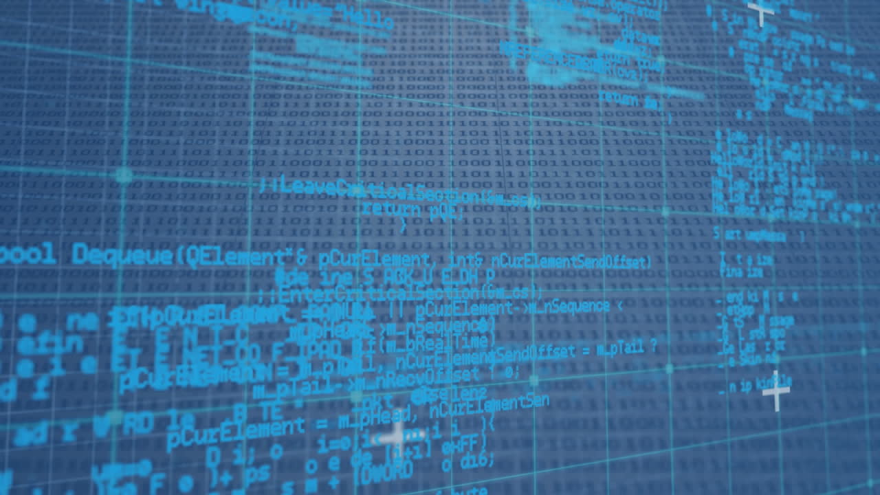 animación del procesamiento de datos a través de la computación de codificación binaria