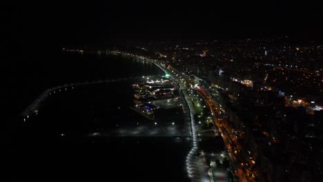 marina aerial view midnight