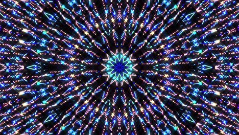 hermoso caleidoscopio abstracto que brilla, una luz radiante que regula los movimientos sutiles
