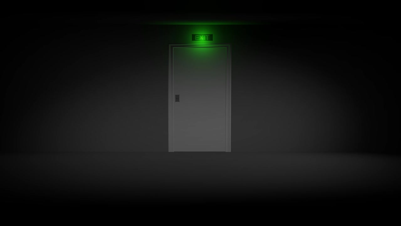 Door opening and revealing bright light