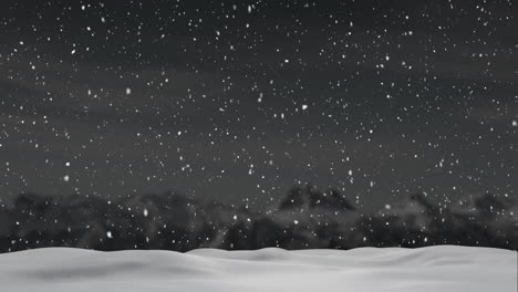 caída de nieve y el campo