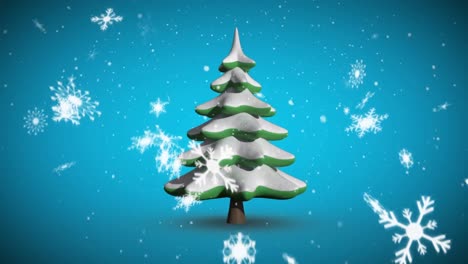 árbol-De-Navidad-Sobre-Fondo-Azul