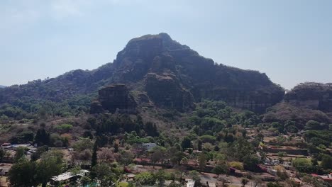 drone views of tepoztlán in morelos, mexico