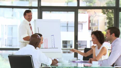 business leader giving a presentation to his team