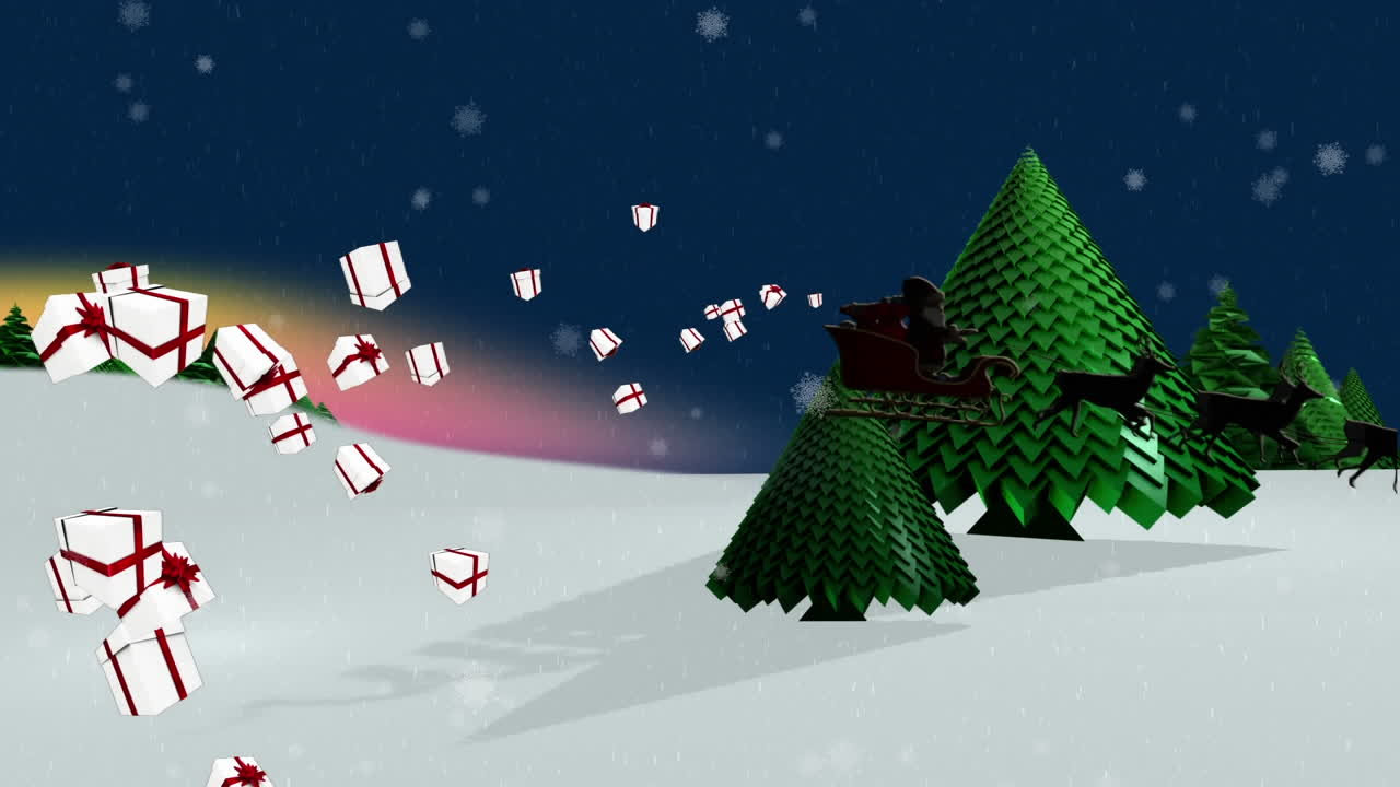 Animación de un paisaje invernal.