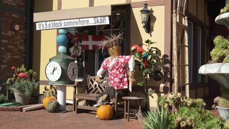 solvang, a city in southern california's santa ynez valley with danish-style architecture at halloween time