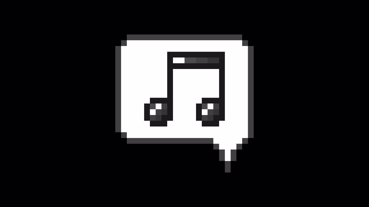 Pixel art animation icon speech bubble eighth notes (6)