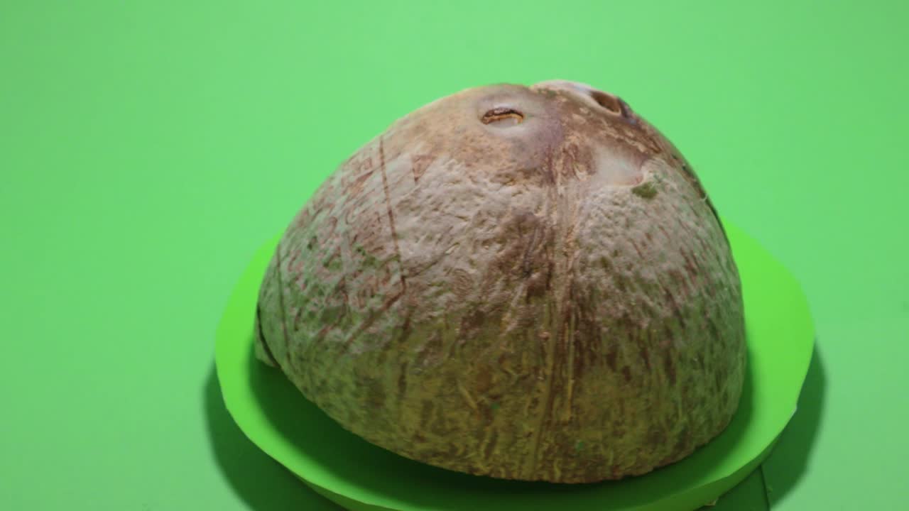 coconut insulated chroma key green background shavings milk