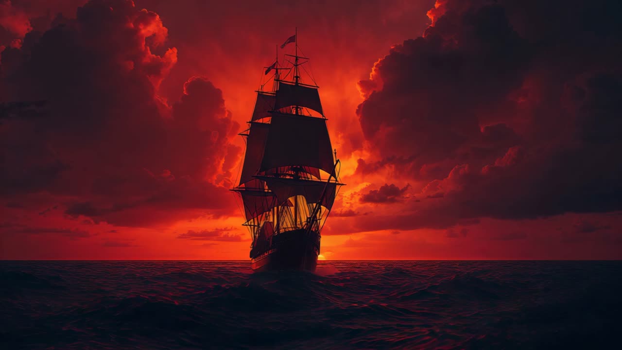 El velero al atardecer