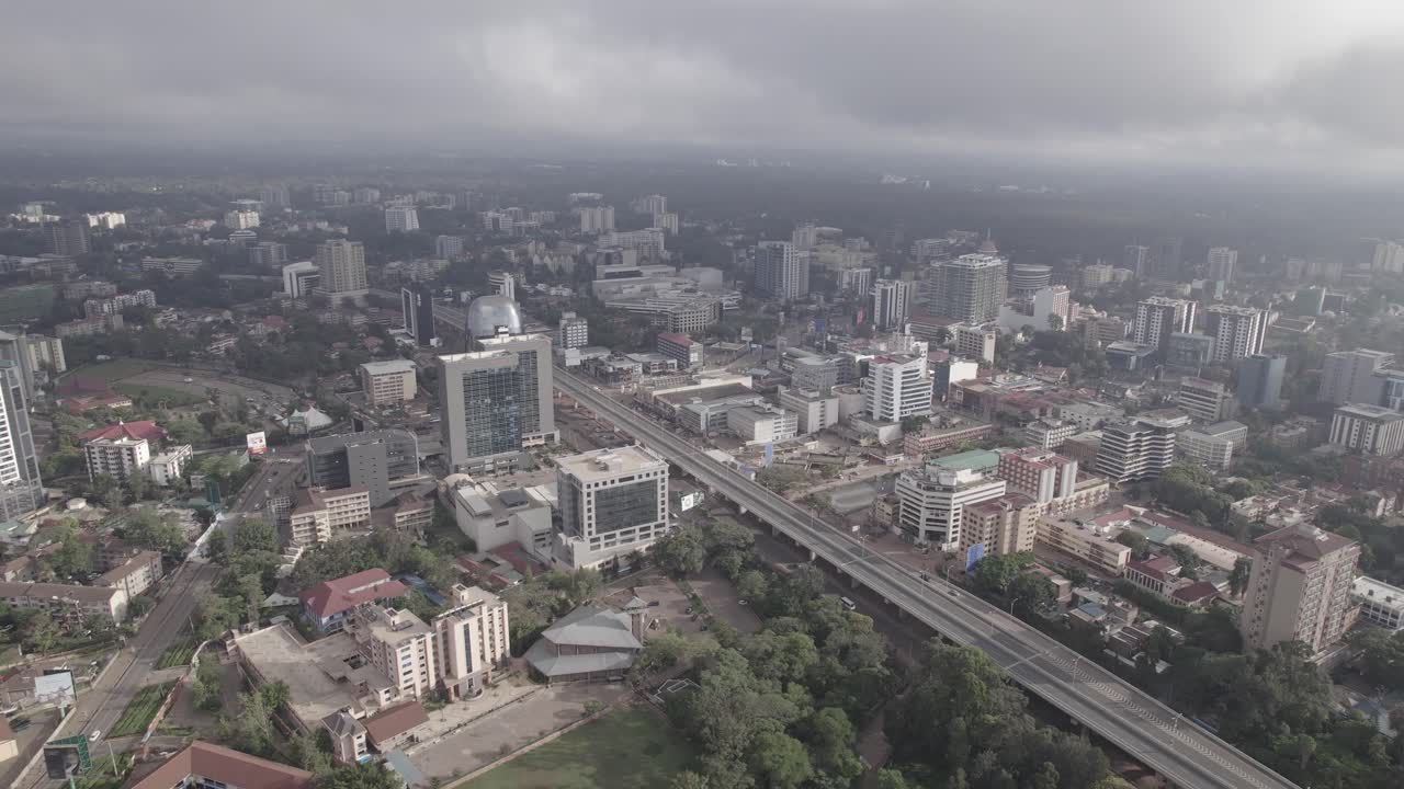Aerial drone shot Nairobi Expressway Kenya