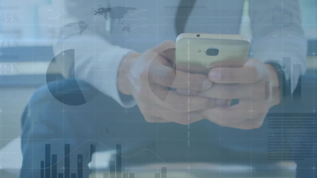 스마트 폰을 사용하여 통계 및 금융 데이터 처리의 애니메이션